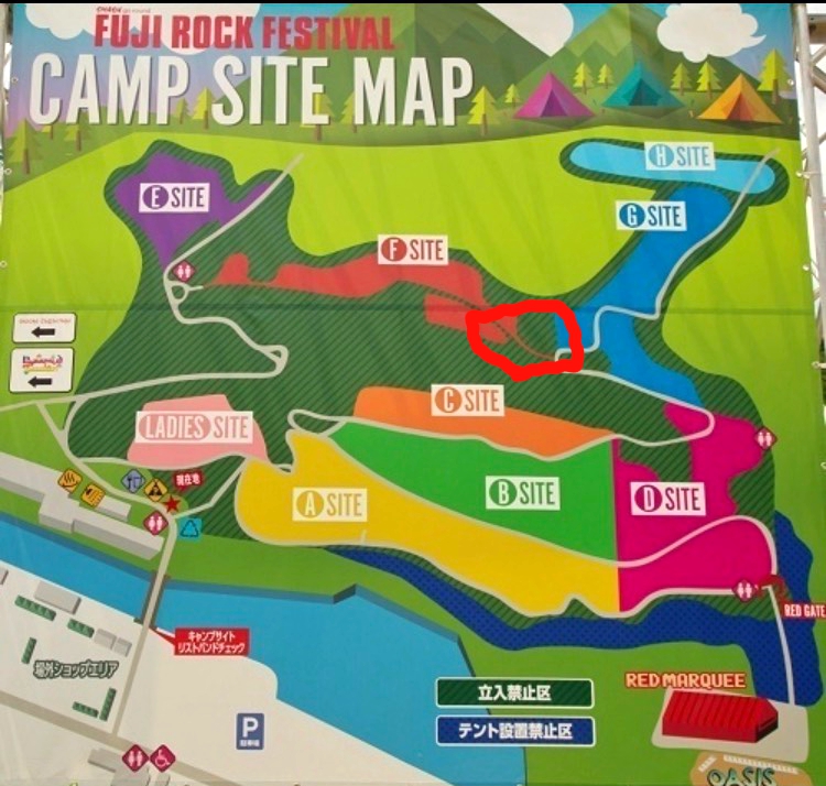 テントサイトの地図